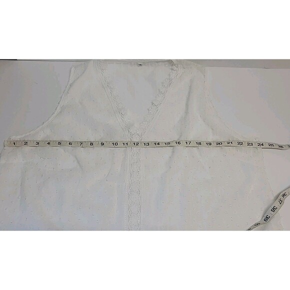 Womens Tank top Lace White 100% Polyester Sleeveless 2XL - Picture 8 of 9